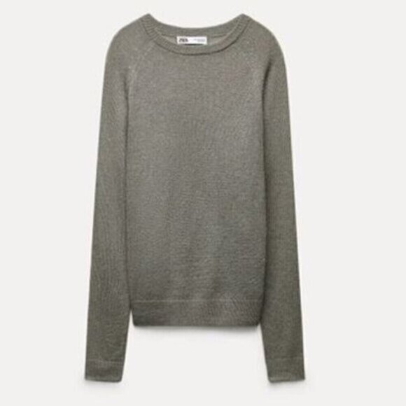 Zara, Women's Round Neck Knit Sweater - Grey. Size: M. NWT - Picture 7 of 11